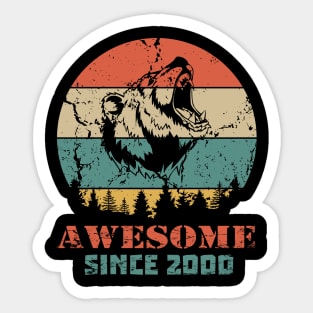 Awesome Since 2000 Year Old School Style Gift Women Men Kid Sticker